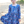 Kids Blue Beatrice Floral Square-Neck Button-Front Tiered Dress