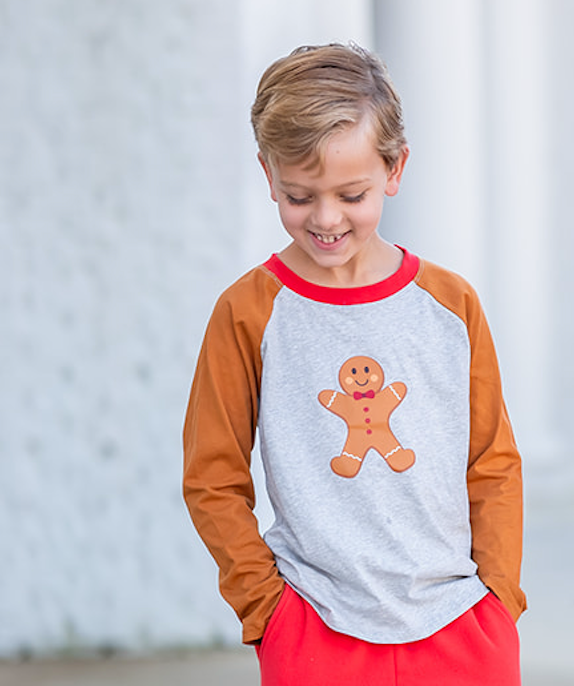 Gray Heather Gingerbread Long-Sleeve Crewneck Top