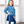 Kids Blue Watercolor Leopard Velour Sweatshirt & Navy Skirted Leggings