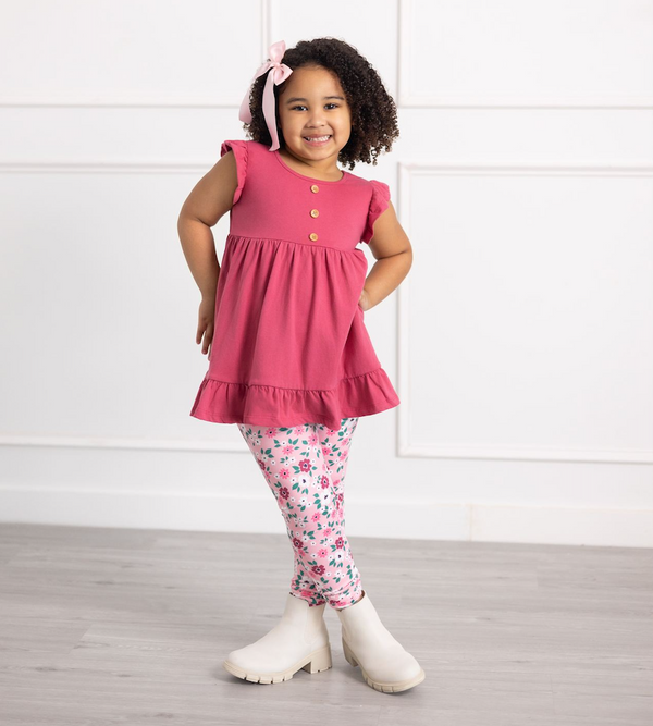 Millie Loves Lily Girls Pink & Rose Tops and Leggings Set, 4-PCS