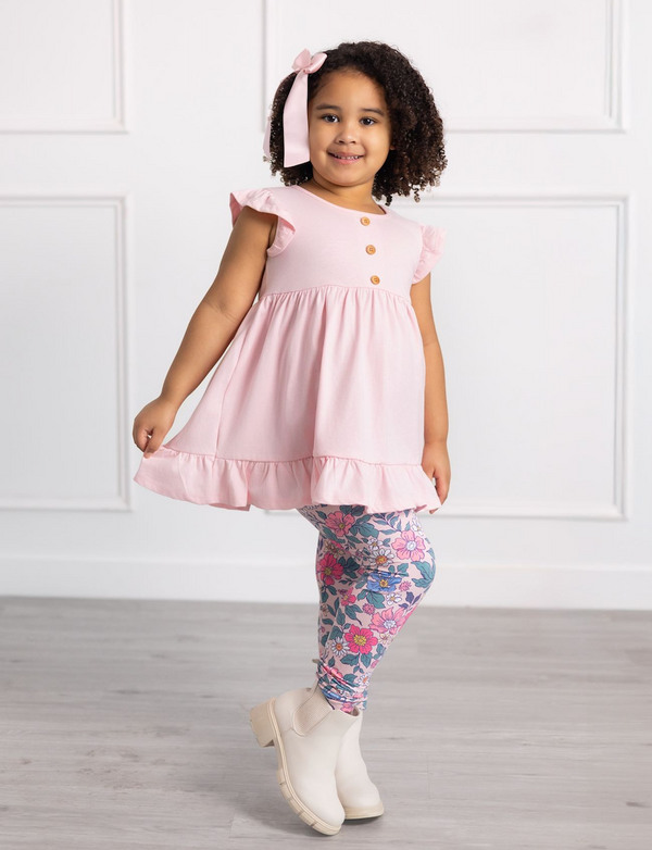 Millie Loves Lily Girls Pink & Rose Tops and Leggings Set, 4-PCS