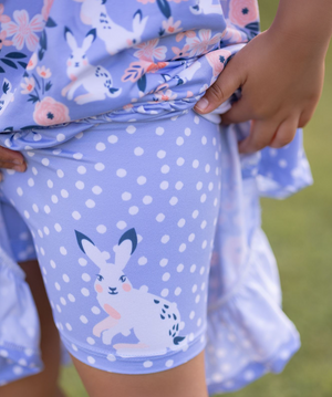 Millie Loves Lily Girls Periwinkle Bunny Meadow Dress & Short Set