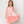 Coral Pretty Kitty Tiered Button-Front Dress
