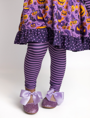 Millie Loves Lily Girls Purple Halloween Dress & Matching Leggings Set