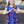 Navy & Violet Hearts Angel-Sleeve Dress