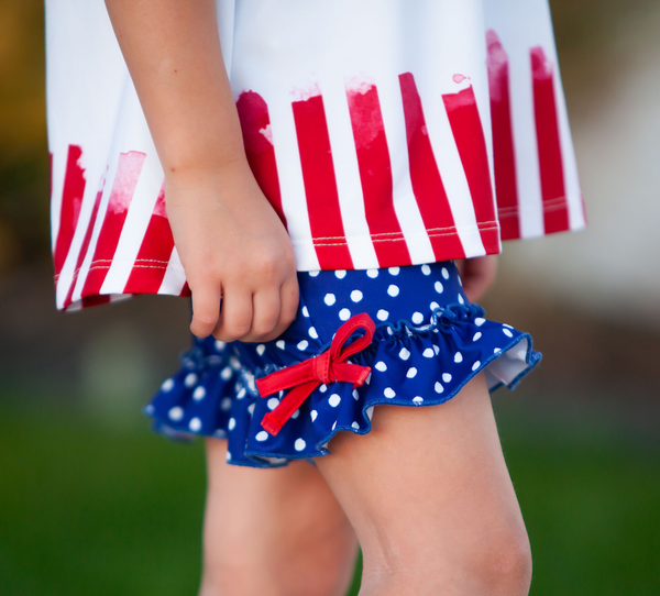 Millie Loves Lily Girls Red, White & Blue Americana Stars & Stripes Top & Short Set