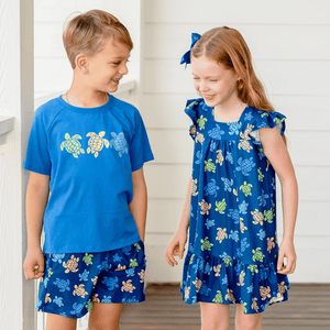 Blue Crewneck Tee & Turtle Trail Shorts - Millieloveslily.com