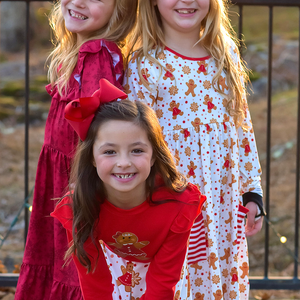 Cream Gingerbread Front-Pocket A-Line Dress & Stripe Leggings - Millieloveslily.com