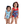 2 young girls wearing 1-pc swimsuits. One wearing a blue turtle themed swimsuit and the other wearing a red, white & blue popsicle print swimsuit, standing in front of a white background, lifestyle