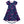 Girls Navy and Purple Floral Hi - Low Midi Dress with short sleeves on a white background,front - Millieloveslily.com