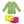 Girls yellow Neon Hawaiian tropical rpint Long Sleeve Rashguard Set with a yellow swimshort and a fucshia swim short on a white background, front UPF 50+,  Millieloveslily.com