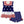  Girls Red, White & Blue American Flag Patriotic Stars & Stripes Top & Short Set - on a white background, front