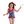 A young girl wearing a red,white & blue popsicle print swimsuit standing in front of a white background, lifestyle