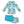 Girls Turquoise Turtle patterned Long Sleeve Rashguard 3-PC Set on a white background, front- Millieloveslily.com