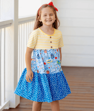 Ice Blue Science Tiered Button-Front Dress & Shorts - Millieloveslily.com