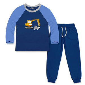 Kids Cobalt Truckland Long-Sleeve Tee & Joggers - Millieloveslily.com