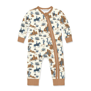 Kids Cream Cactus Zip-Up Playsuit - Millieloveslily.com