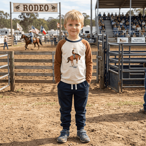 Kids Cream & Charcoal Wild West Long-Sleeve Tee & Joggers - Millieloveslily.com