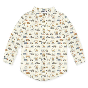 Kids Cream Construction Zone Long-Sleeve Shirt - Millieloveslily.com