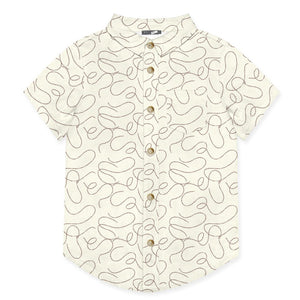 Kids Cream Rodeo Rope Short Sleeve Campshirt - Millieloveslily.com