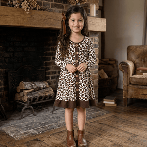 Kids Cream Simply Leopard Button-Front A-Line Dress - Millieloveslily.com