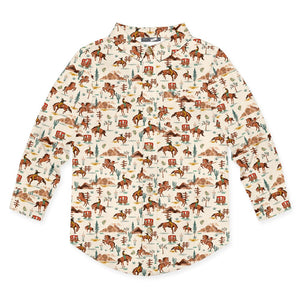 Kids Cream Wild West Long-Sleeve Shirt - Millieloveslily.com