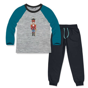 Kids Gray & Charcoal Nutcracker Long-Sleeve Raglan Tee & Joggers - Millieloveslily.com