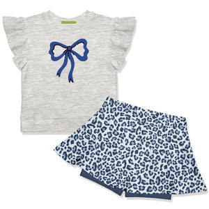 Kids Gray Heather Fr Terry Top & Skin Print Skort - Millieloveslily.com