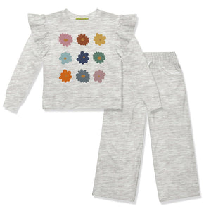 Kids Gray Heather Sweatshirt & Wide Leg Pants - Millieloveslily.com