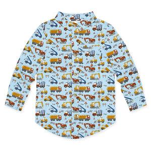 Kids Ice Blue Truckland Long-Sleeve Shirt - Millieloveslily.com