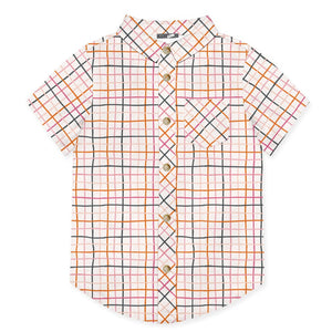 Kids Light Pink Check Short-Sleeve Campshirt - Millieloveslily.com