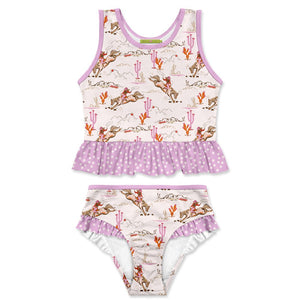 Kids Light Pink Rodeo Tankini Swimsuit - Millieloveslily.com