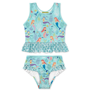 Kids Mint Coral Reef Mermaid Tankini Swimsuit - Millieloveslily.com