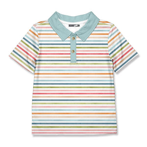 Kids Mint Sunset Stripe Polo - Millieloveslily.com