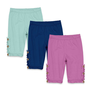 Kids Mint,Navy & Violet 3 - Pack Bike Short Set - Millieloveslily.com