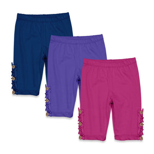 Kids Navy,Purple & Rose Violet 3 - Pack Bike Short Set - Millieloveslily.com