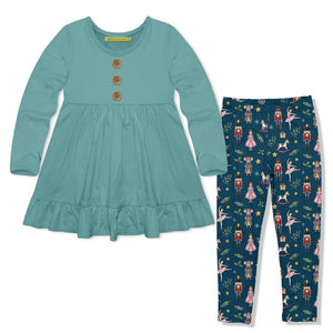 Kids Nile Blue Long-Sleeve Top & Nutcracker Leggings - Millieloveslily.com