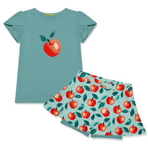 Kids Nile Blue Tulip - Sleeve Top & Mint Apples Skort - Millieloveslily.com