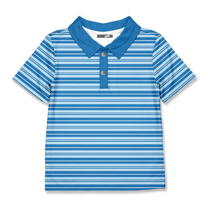 Kids Ocean Blue Stripe Polo - Millieloveslily.com