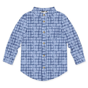 Kids Periwinkle Textured Plaid Long-Sleeve Button-Up - Millieloveslily.com