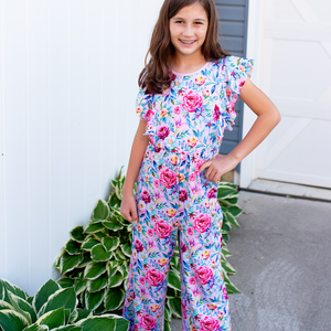 Kids Pink Rose Angel - Sleeve Overalls - Millieloveslily.com