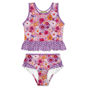 Kids Purple Firefly Floral Tankini Swimsuit - Millieloveslily.com