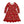 Kids Red Christmas Holly Patch Pocket Long Sleeve A-Line Dress - Millieloveslily.com