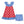 Kids Red & Blue Fireworks print Dress & Shorts set on a white background, front 