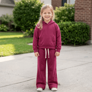 Kids Slate Rose Hoodie & Wide-Leg Pants - Millieloveslily.com