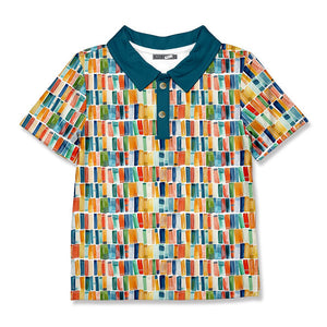 Kids Teal Books Polo - Millieloveslily.com