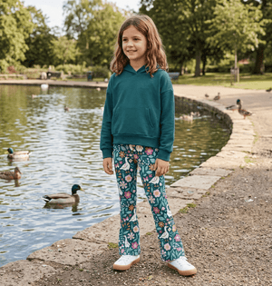 Kids Teal Hoodie & Ducks Flare Leggings - Millieloveslily.com