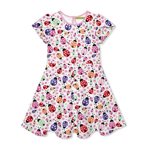 Kids White Ladybug Spots Fit'n Flare Dress - Millieloveslily.com