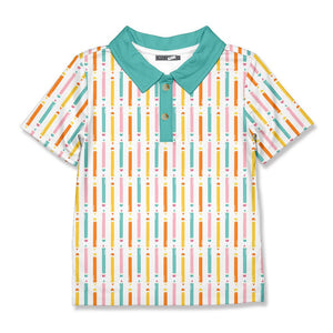Kids White Pencils Polo - Millieloveslily.com
