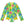 kids Yellow Hawaiian Neon Ruffle - Accent One - Piece Rashguard  on a white background, front- Millieloveslily.com